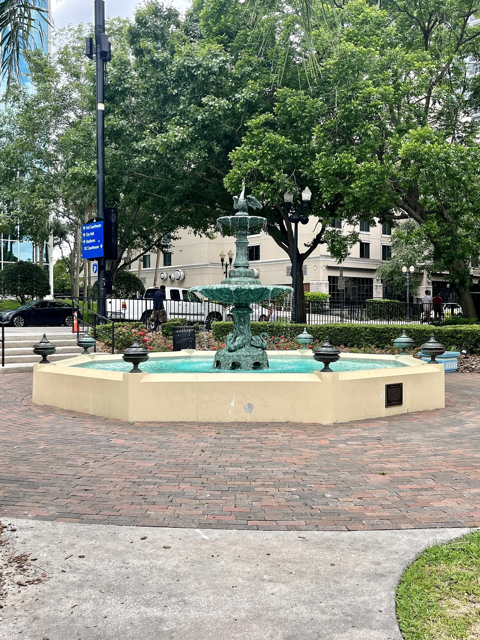 Lake Eola Park, a short drive from the downtown-edge homes