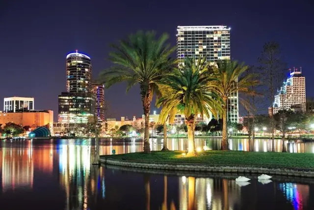 Lake Eola Park- only 9 minutes away! Enjoy a walk, run, or grab a bite to eat! You can even rent swan shaped paddle boats! This Orlando destination is full of beautiful view of Orlando's skyline. at Fruit Tree Home