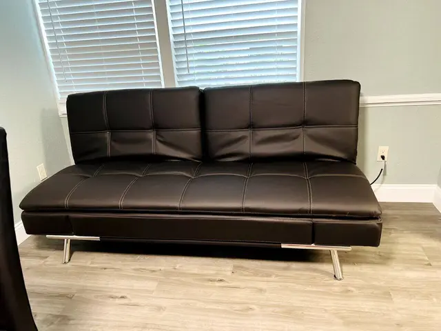 this additional couch turns into a bed! at Fruit Tree Home
