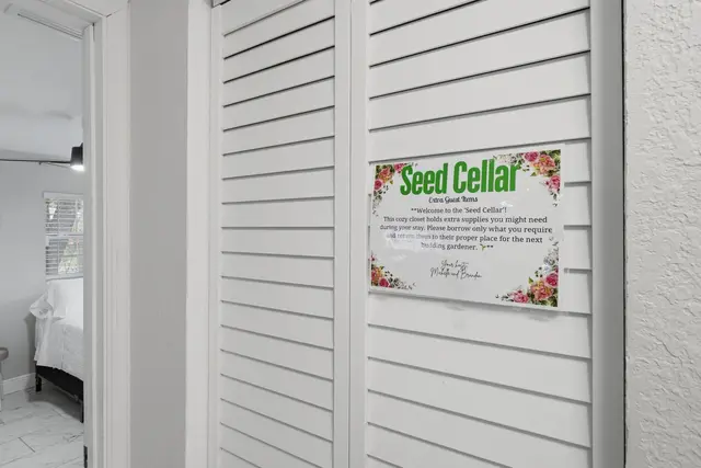 Thoughtful extras await in the charming guest supply closet at Piedmont