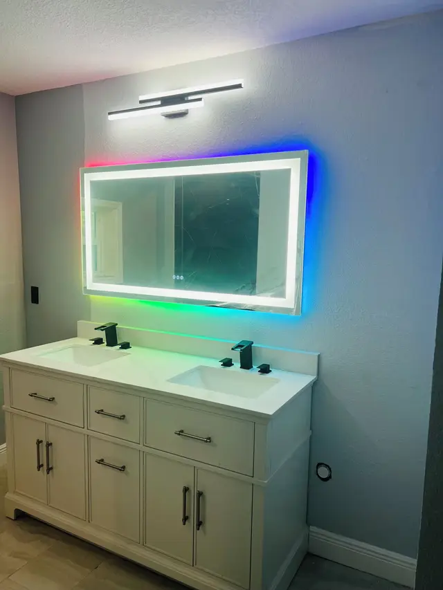 LED Vanity in Master Bedroom at The Clue House