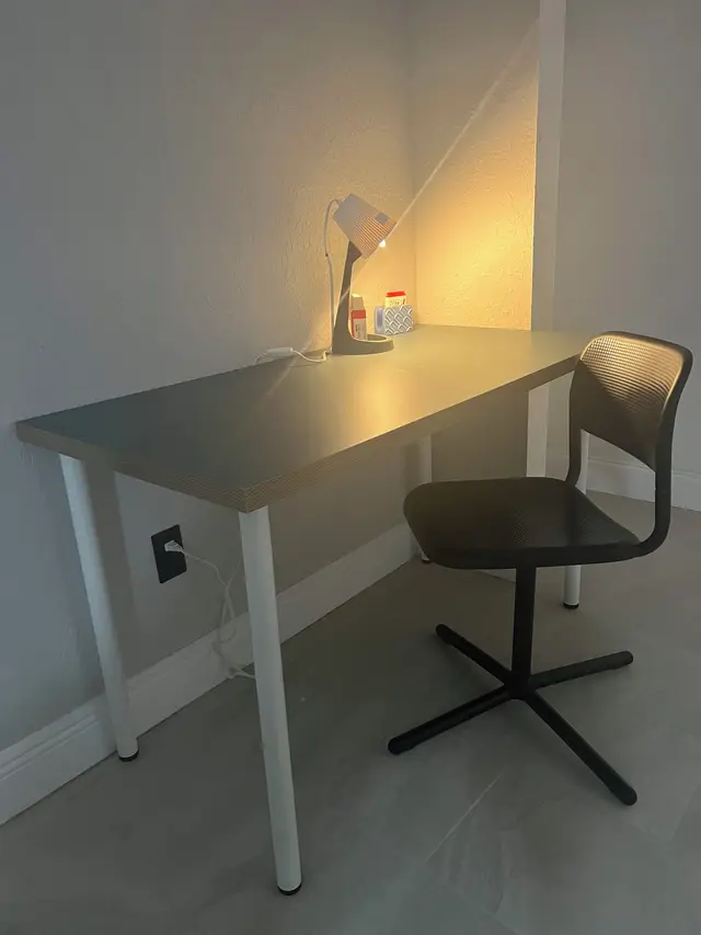Desk area with Lamp at The Clue House