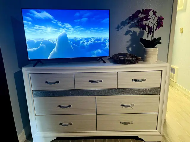 room for storage and TV in Master bedroom for relaxation at Entertainment Home